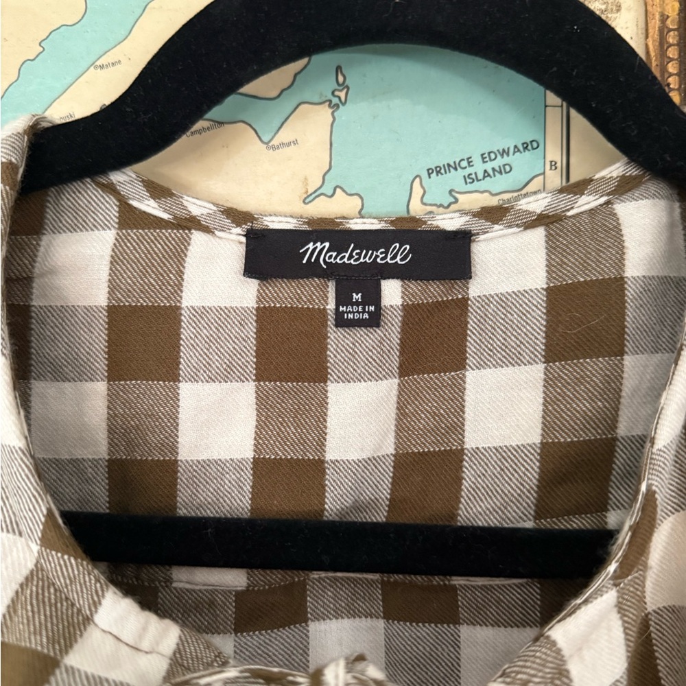 Madewell Gingham Collared Puff-Sleeve Mini Dress - Picture 4 of 5